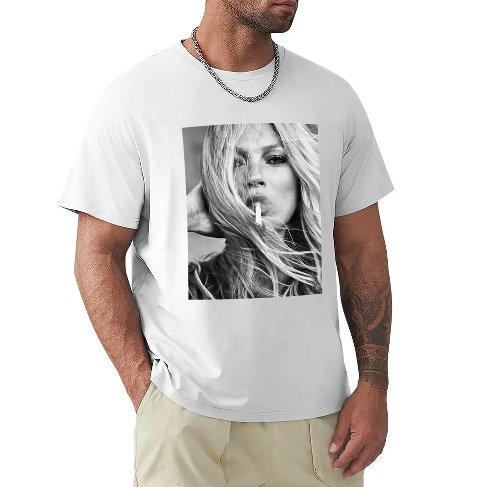 

VIntage Kate Moss Smoking Oribinal T-Shirt heavyweights blanks graphics oversizeds mens white t shirts