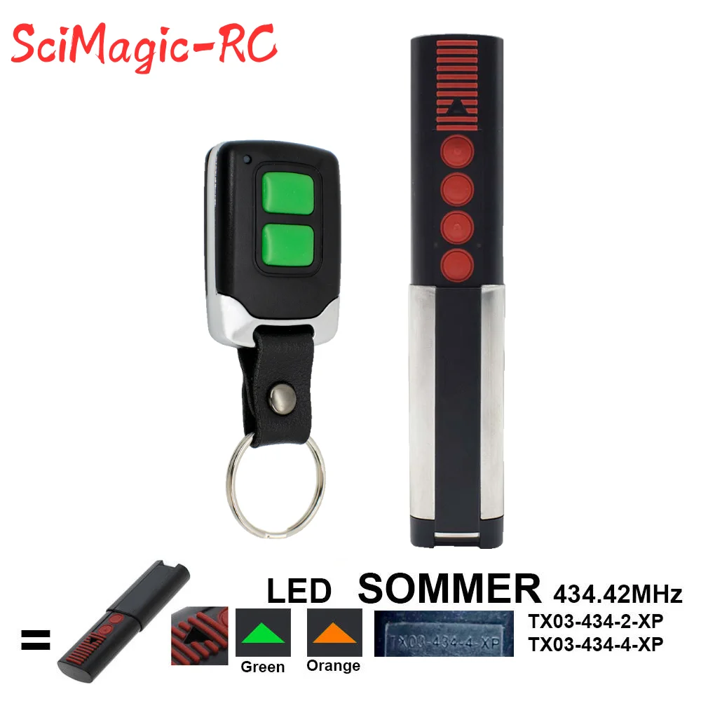 

Compatible SOMMER 4013 TX03-434-4-XP 4014 TX02-434-2 4022 TX02-434-2 Remote Control 434.42MHz Gate Opener Keychain