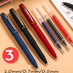 12pcs 0.5 0.7 1.0mm Large-Capacity Gel Pen Frosted Pens Signature Practice Calligraphy Pen Student Stationery