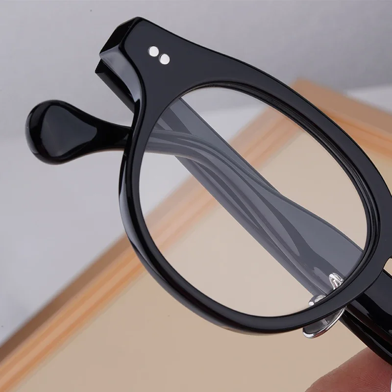 Japanese Style Handmade High Quality Acetate Round Oval Glasses Frame For Men Women Designer Eyeglasses Can customize lenses