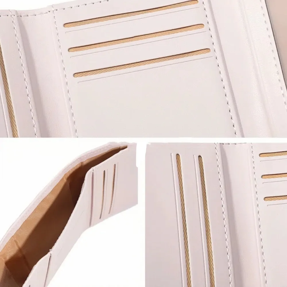 Fashion Shiny Trifold Walle Pearlescent Causal Card Bag Card Pocket Multi-card Slot Card Holder Outdoor