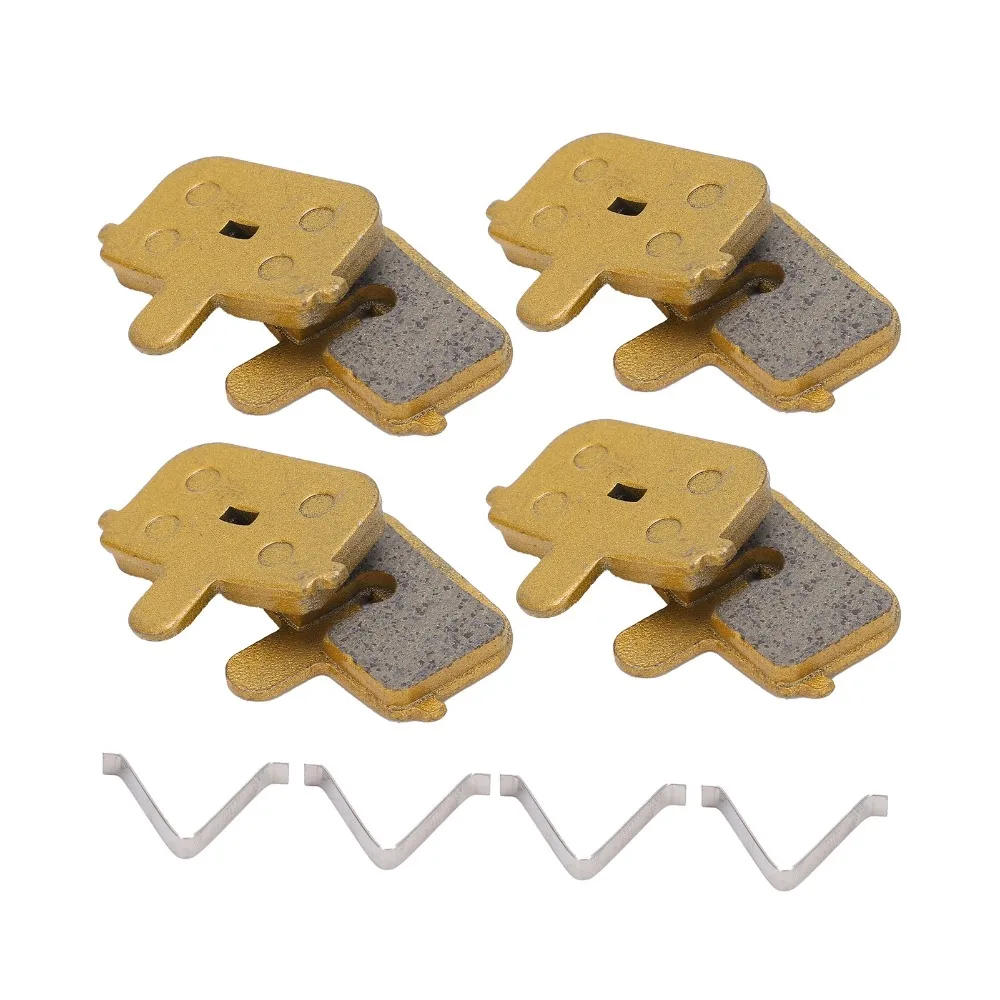 

4 Sets Ketone-Based All Metal Disc Brake Pads Yellow With Circlip Bicycle Disc Brake Pads Mountain Bike Brake Pads