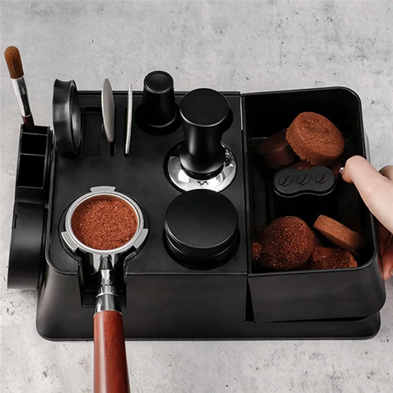 

Latest Coffee Tamper Stand Portafilter Holder Non Slip Espresso Tamping Station Multifunctional Storage Bracket For Cafe Shop
