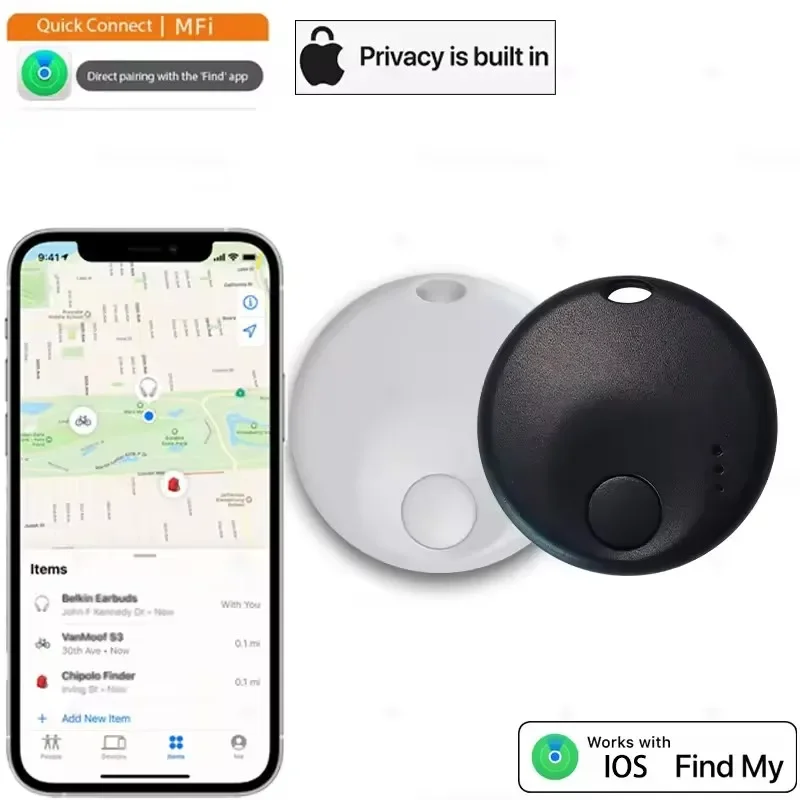 Per chiave, bagagli, zaino, localizzatore di bagagli Bluetooth, nuova mini smart tag. Funziona con Apple Find My (Solo iOS), Localizzatore di oggetti