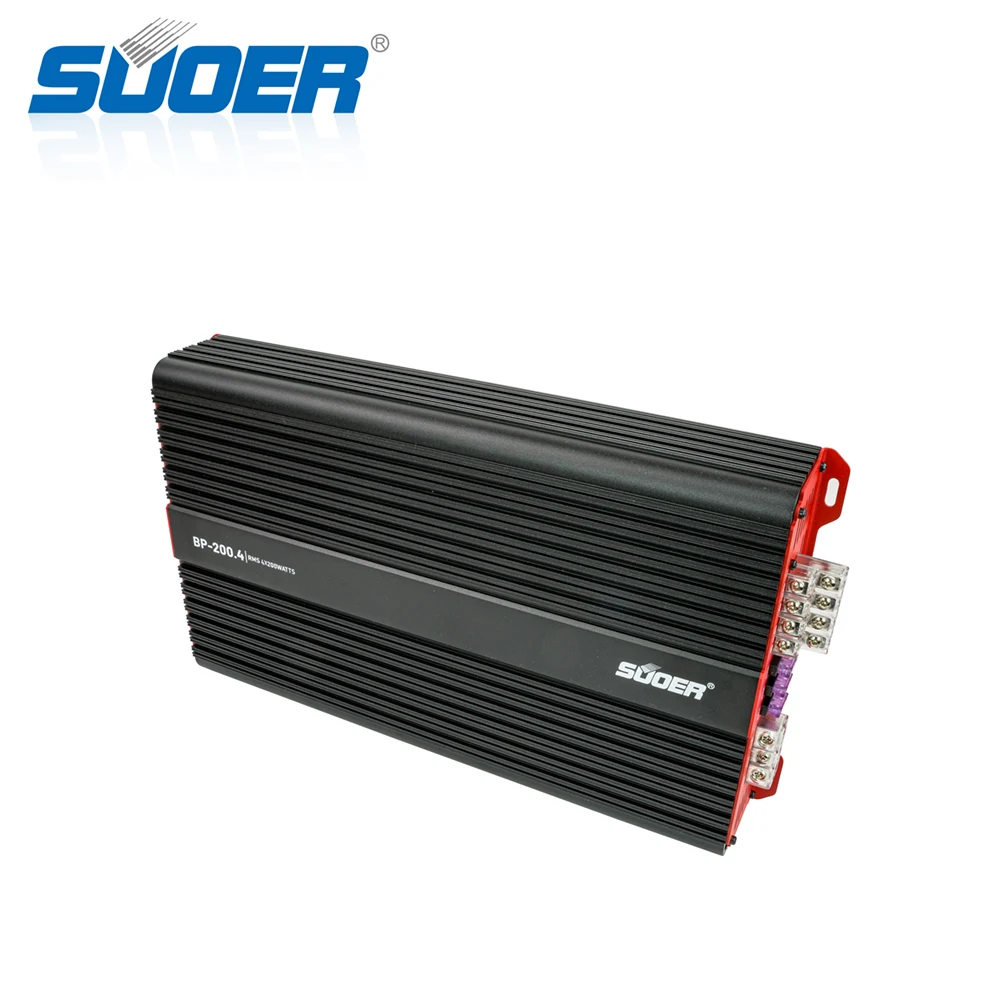 For BP-200.4 4-Channel Class AB Car Amplifier 4x120W/200W Crossovers with 103dB SNR and 10Hz-20kHz Frequency Response 12V