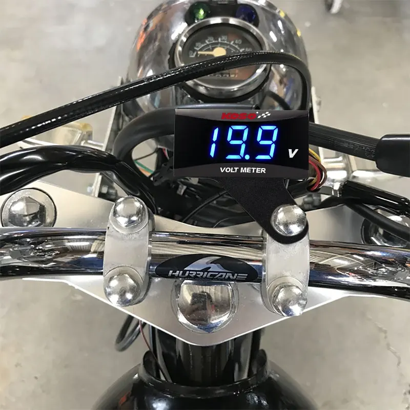 KOSO Voltmeter Motorcycle Waterproof Universal Volt Meter LCD Digital Display For Yamha NVX XMAX300 NMAX Honda 