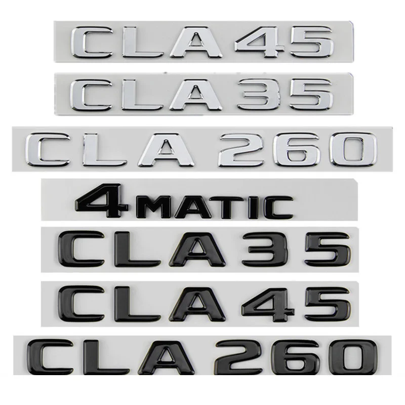 حروف الشعار ملصق صندوق السيارة لمرسيدس بنز ، شعار ABS ثلاثي الأبعاد ، CLA200 ، CLA35 ، CLA180D ، CLA220D ، CLA45 ، AMG C117 ، W117 ، C118 ، إكسسوارات السيارة #2