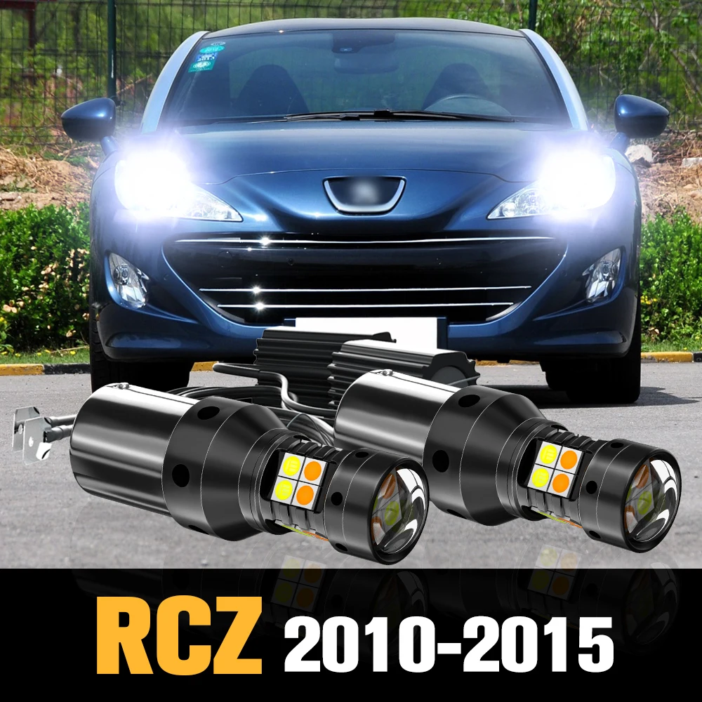 

2pcs Canbus LED Dual Mode Turn Signal+Daytime Running Light DRL Accessories For Peugeot RCZ 2010-2015 2011 2012 2013 2014