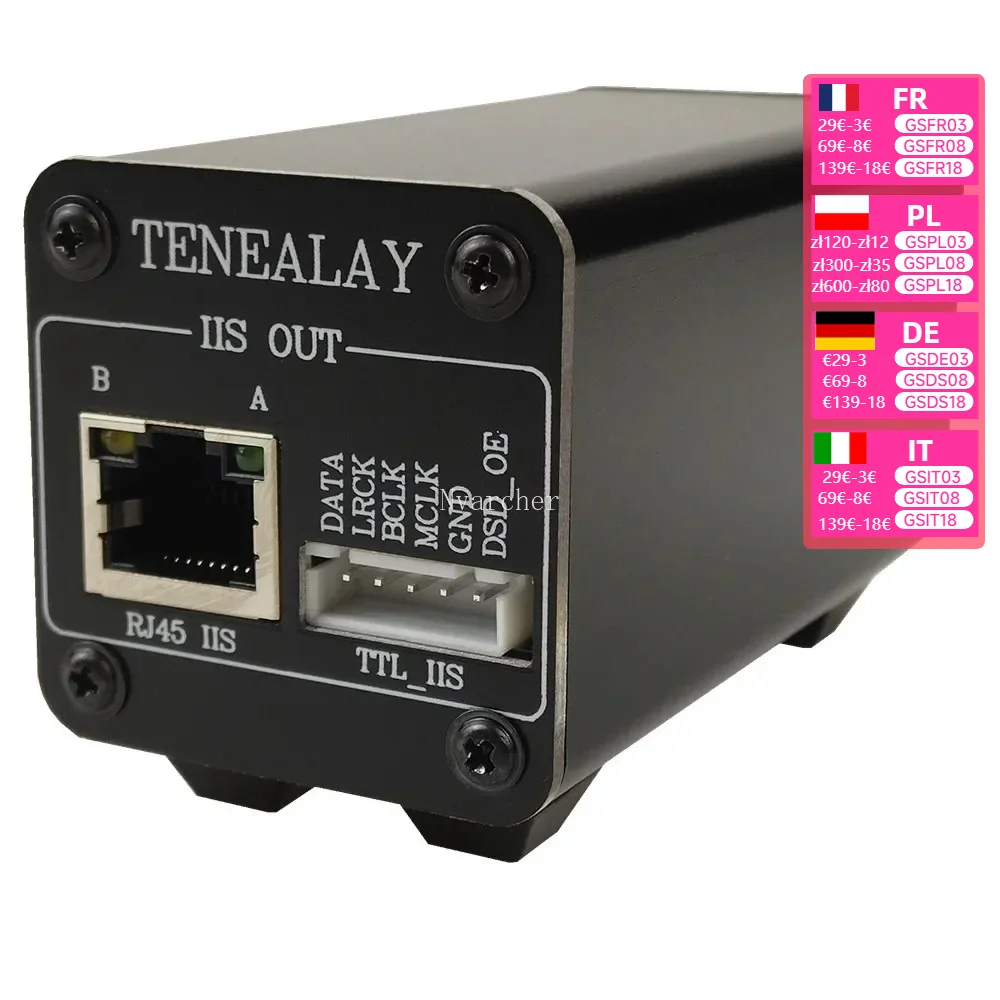 Nvarcher HDMI-Compatible   to RJ45 IIS signal converter I2S differential   TTL level For HIFI DAC