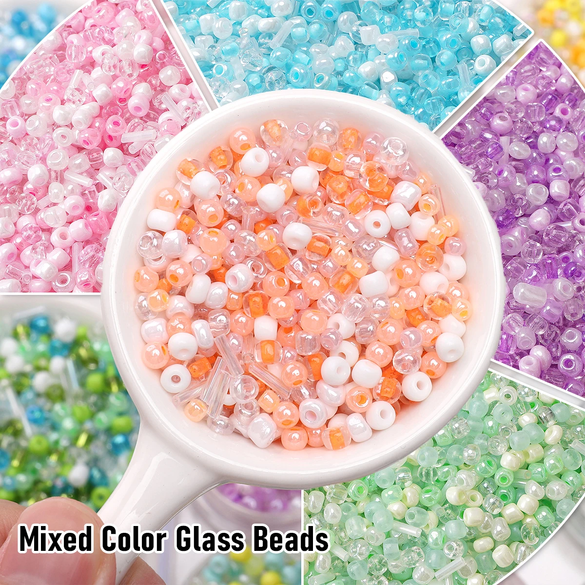 

Mixed Color Glass Loose Millet Beads for DIY Jewelry Bracelet Necklace Earring Phone Chain
