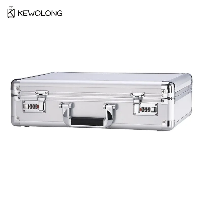 Business Hardside Briefcase with Lock - Office Security Box Document Safe for Files, Certificates, Cash, Portable Suitcase