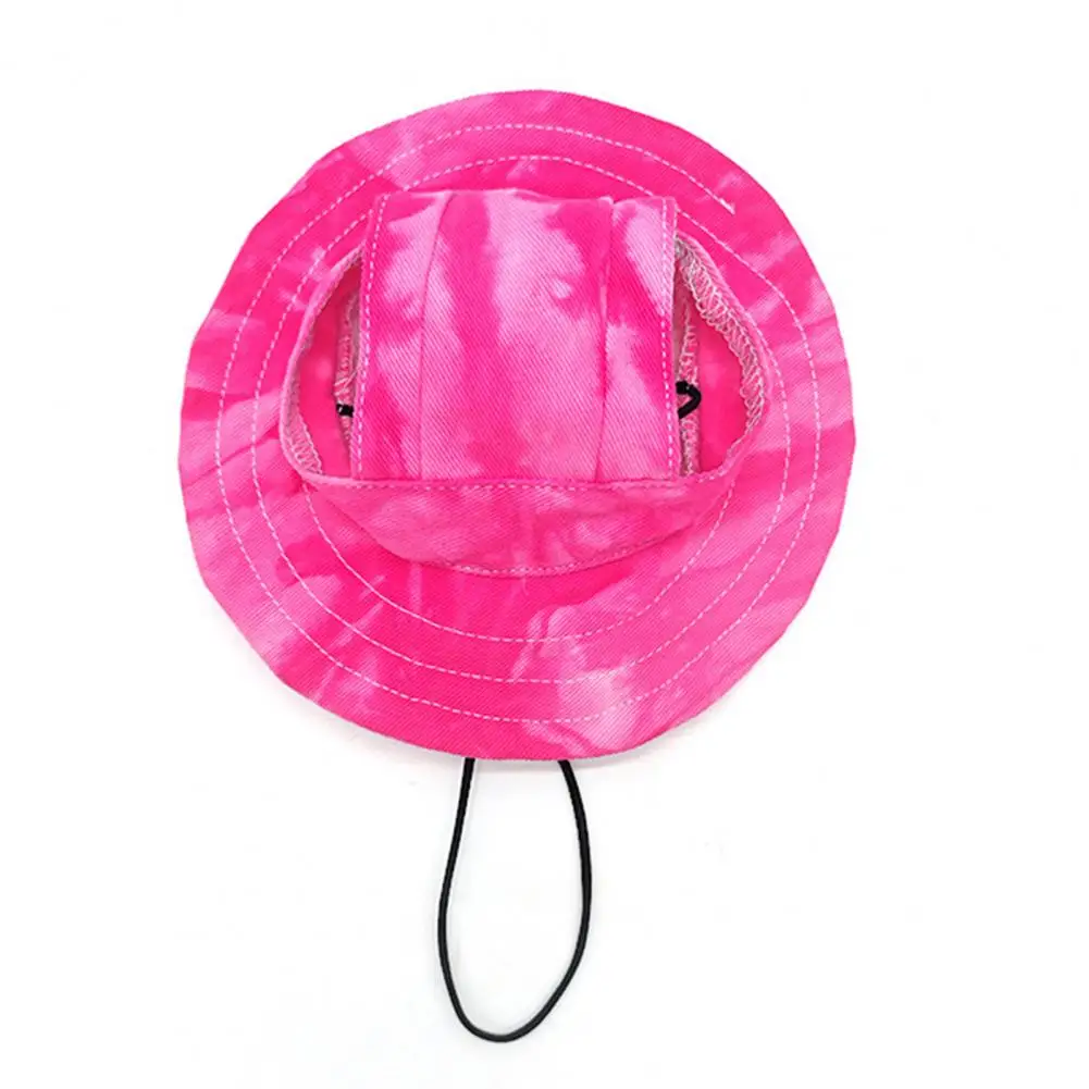 Adjustable Angle Pet Hat Pet Hat with Non-elastic Chin Strap Pet Sun Hat Tie Dye Dog Cat Sun for Small for Puppy for Outdoor