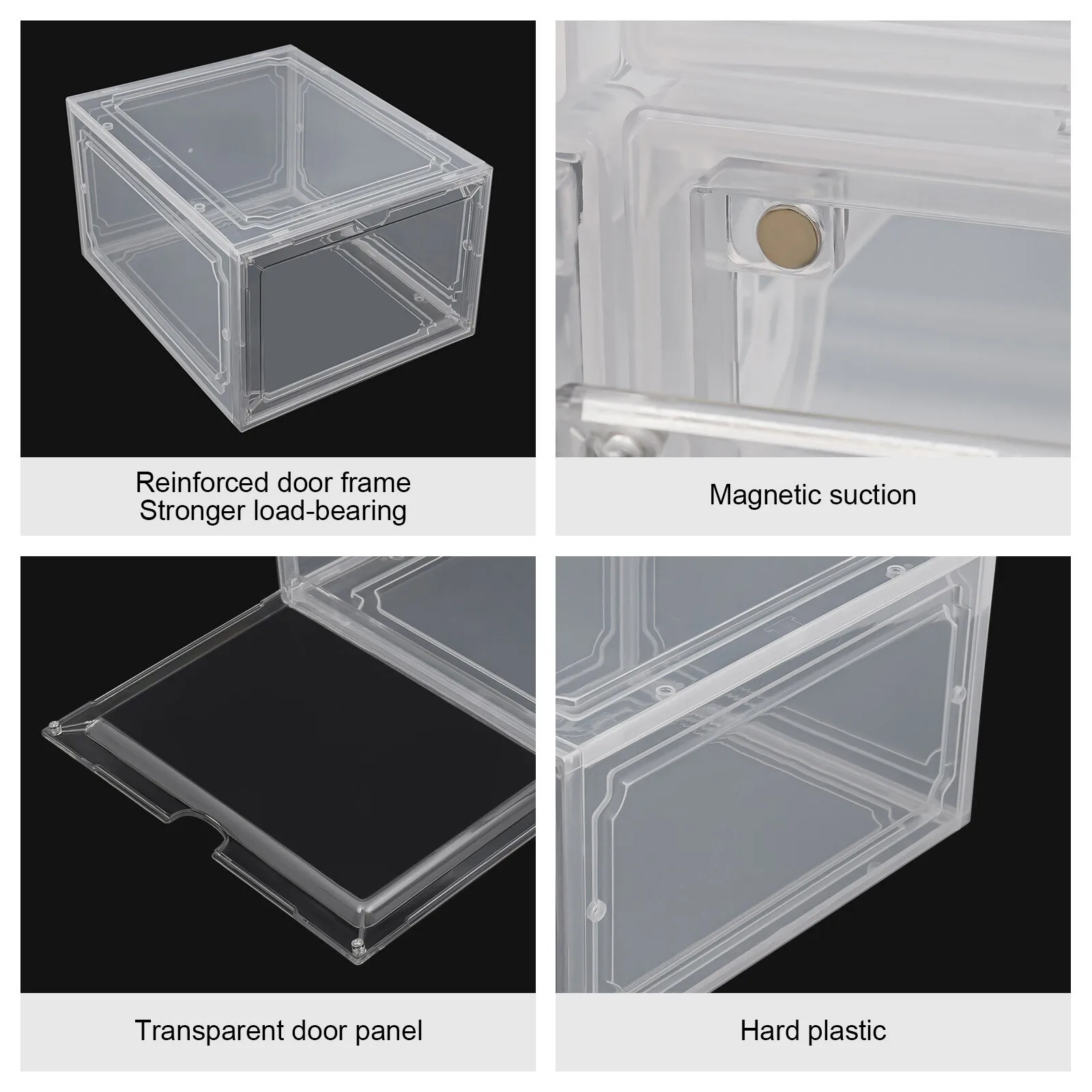 12 عبوة من حاويات تخزين الأحذية، حافظات عرض الأحذية، صناديق رياضية شفافة قابلة للتكديس