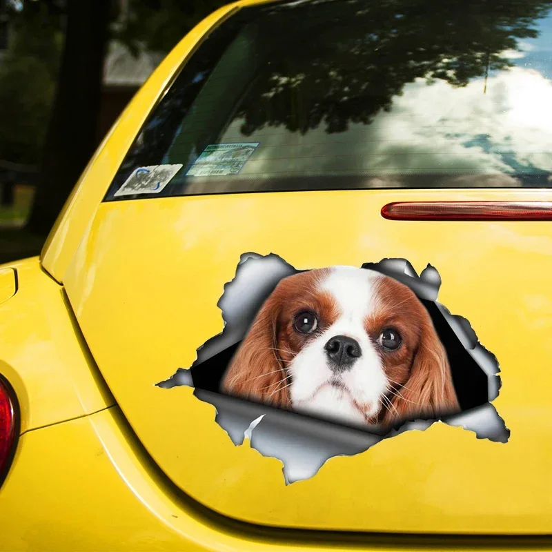 Red Cavalier King Dog Self-adhesive Decal Car Sticker Waterproof Auto Decors on Bumper Rear Window Laptop