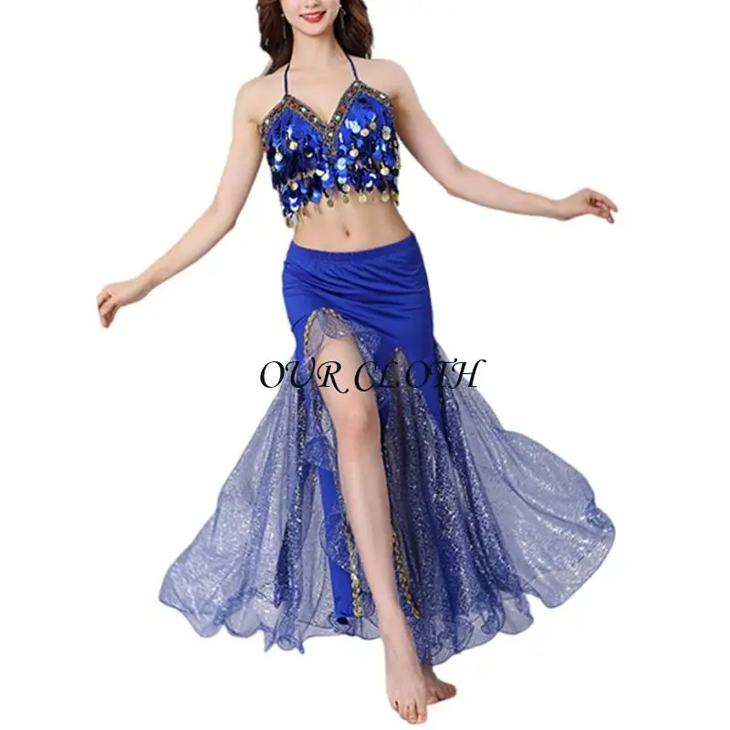 Odzież do tańca brzucha premium Bezpieczna, błyszcząca aplikacja Strój do tańca z elastycznego materiału zapewniający energiczne