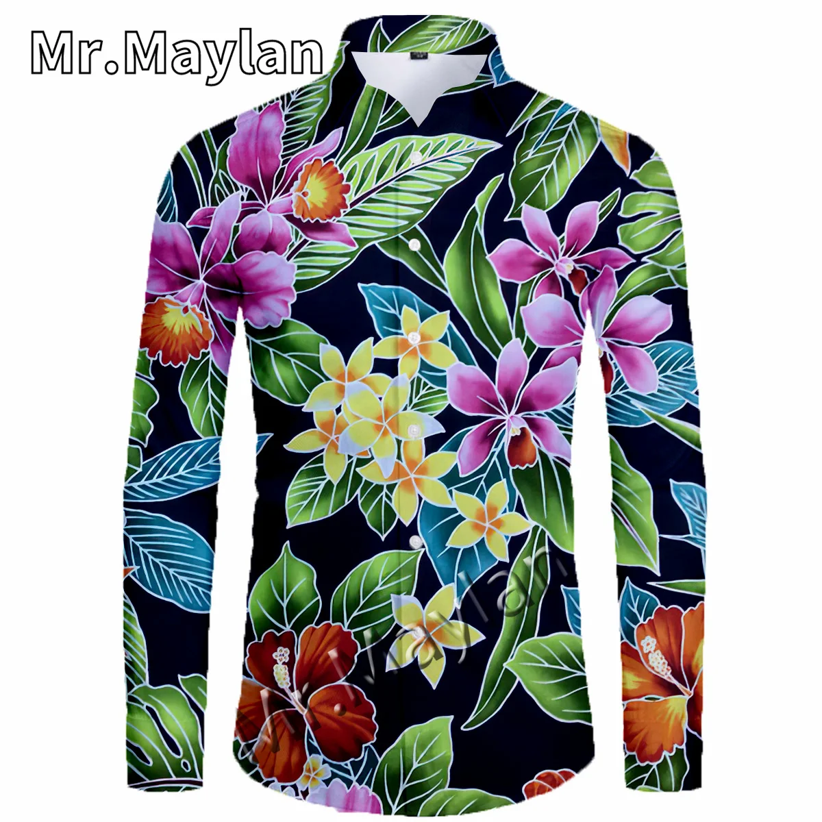 3D Hawaiian Red Printed Shirt Men Luxury Fashion Casual 2022 New Fall Long Sleeve Men's Shirt Floral Party Dress Dance S-5XL S23