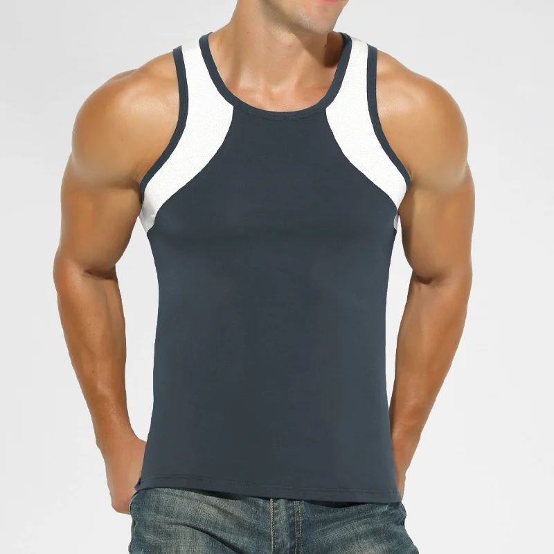 Vest Men's Comfortable Breathable Sling Hurdle Short-Sleeved Young Boys Sports Running Sleeveless T-Shirt Bottoming Shirt Unders