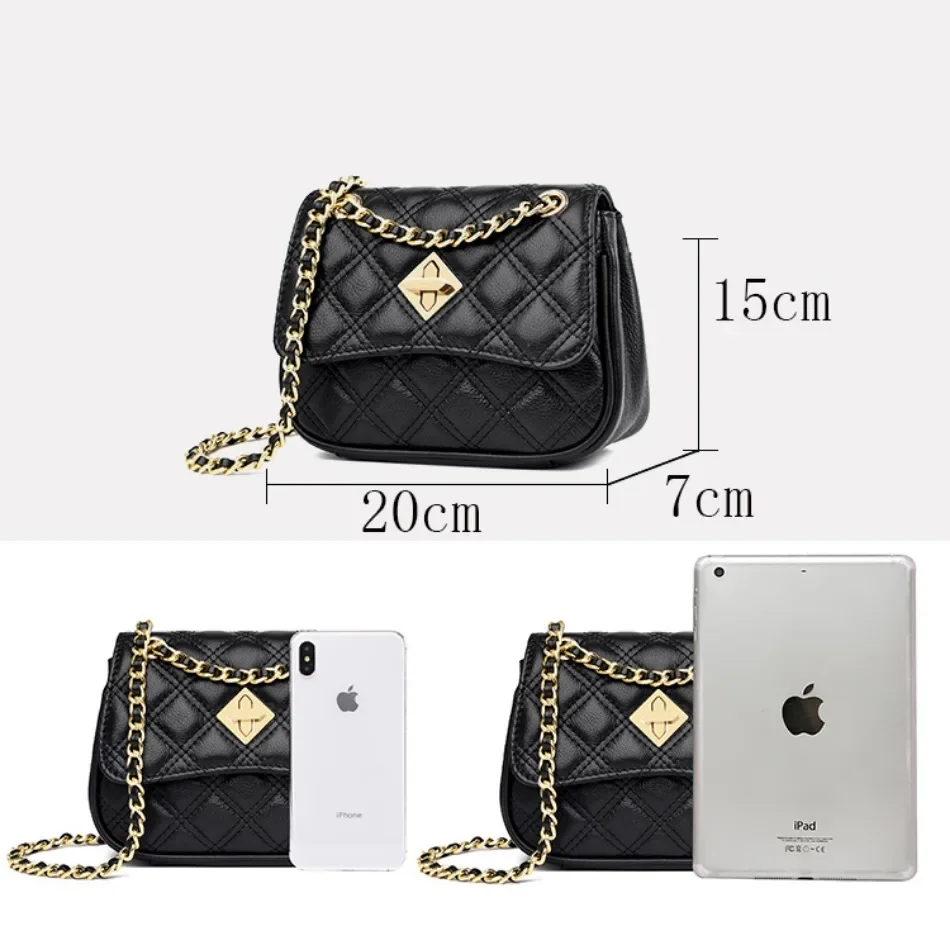 Genuine Leather Bag for Women 2024 Luxury Brand Ladies Handbags High Quality Cowskin Female Shoulder Crossbody Bags Sac A Main