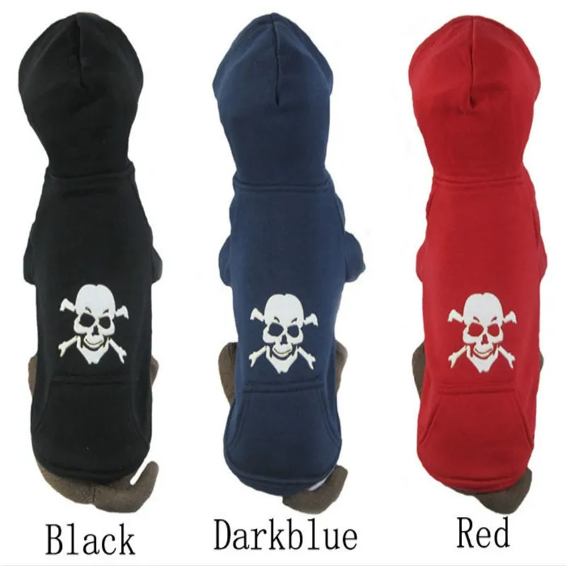 Fleece Dog Coat with Caps, All Saints' Day, Puppy Clothes, Skull Pattern, Pet Supplies