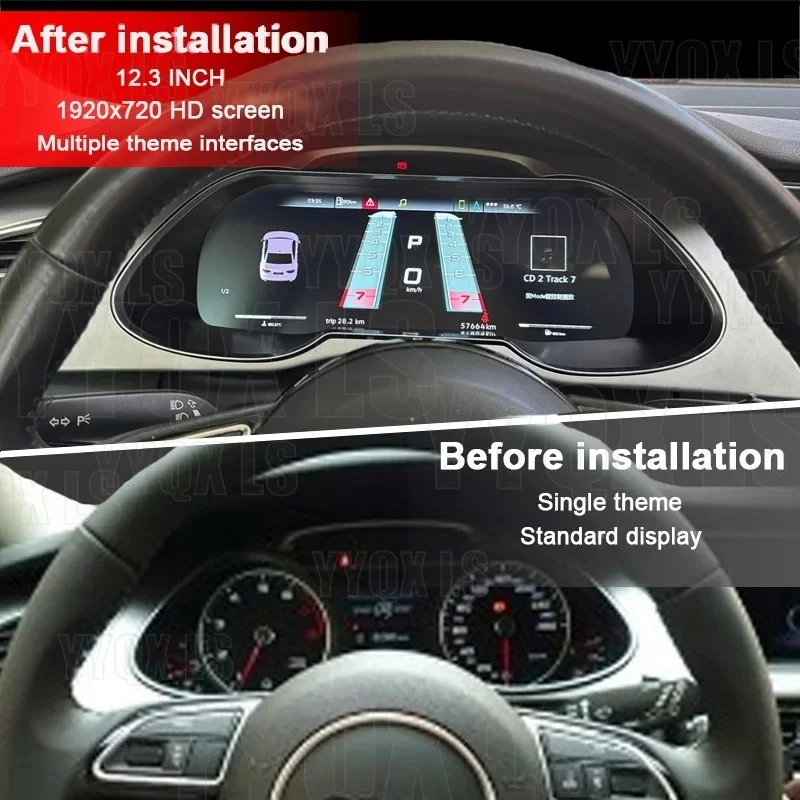 

LCD Android Screen For Audi A4 2009-2016 Speedometer Car Digital Cluster Virtual Cockpit Dashboard Instrument Panel Carplay
