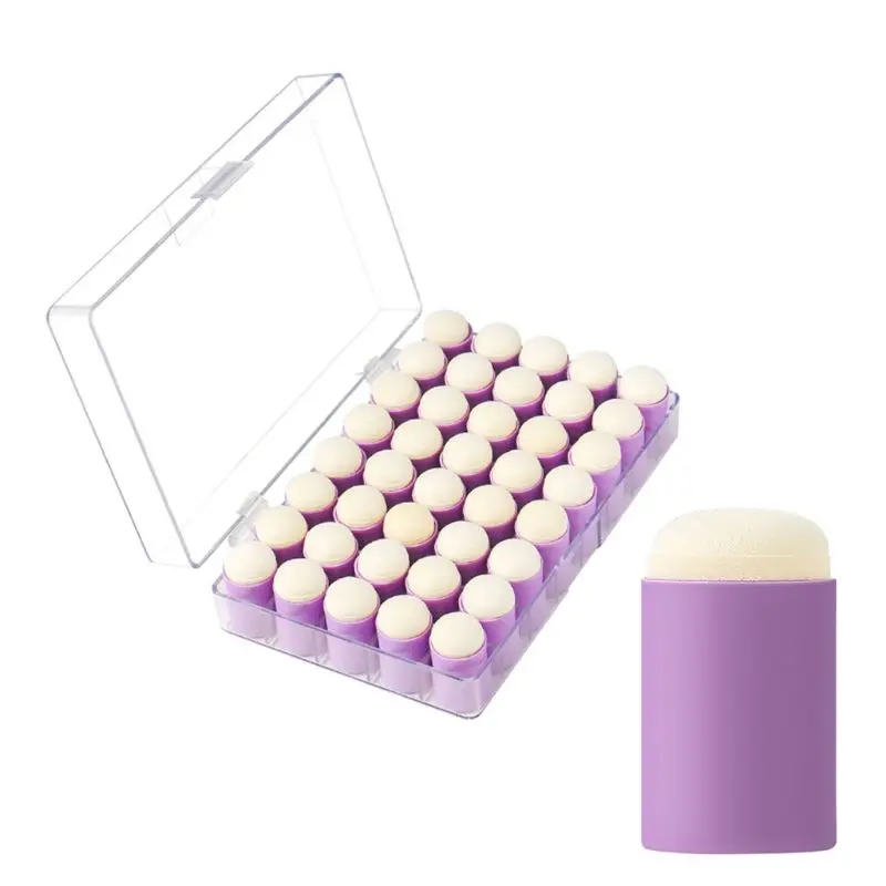 40PCS Finger Sponges Craft Sponge Daubers Set with Storage Box for Student Kids Dropsale