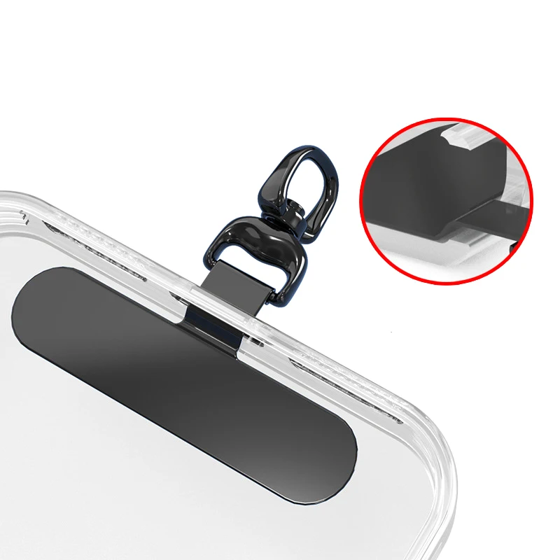 

0.3MM Sturdy Metal Cellphone Tether Tab 360 Degree Rotation Phone Hanging Strap Gasket Replacement Phone Lanyard Patch Clip