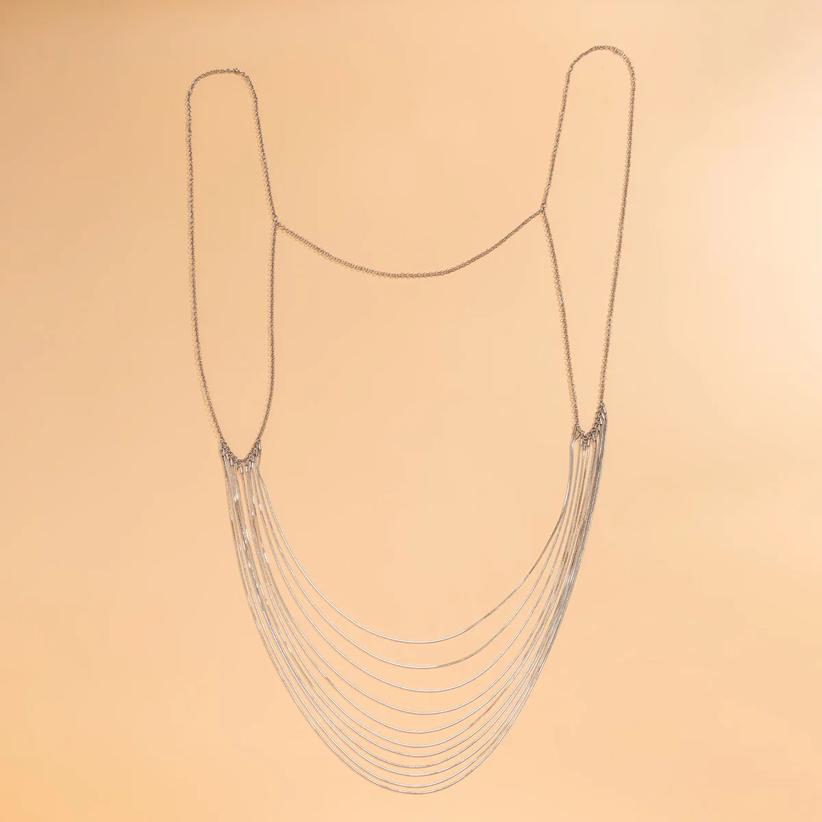 Classic Multi layered Tassel Body Chain Women 2023 Creative Gold Color Metal Chest Chain Fashion Girl Charm Jewelry Gift