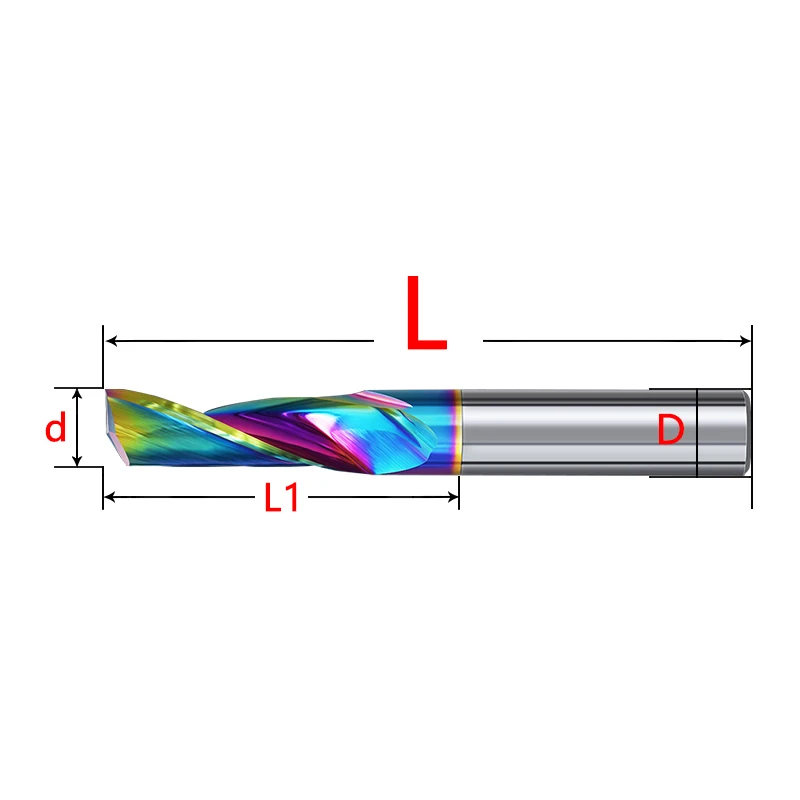 

ZUANTONG Single Flute Carbide Spiral End Mill 3.175 4 6mm Aluminum Milling Cutter Engraving Woodworking Acrylic DLC Coating