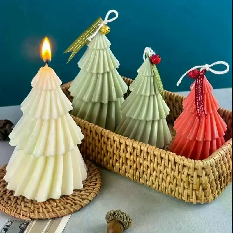 1PCS Christmas Tree Candle Silicone: Mold DIY Making Kit Handmade Soap Plaster Resin Baking Holiday Gift