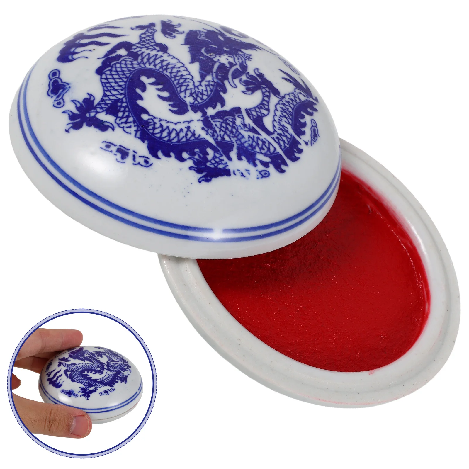 

Ceramic Calligraphy Ink Pad Set Traditional Chinese Artistry Moisture Retention Perfect for Calligraphy Supplies