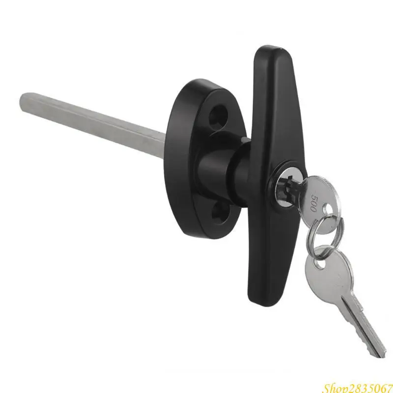 مجموعة قفل بمقبض طويل مع جذع ومفاتيح وقفل مقبض أسود شديد التحمل ومفاتيح قفل أمان للهياكل المختلفة 831F #3