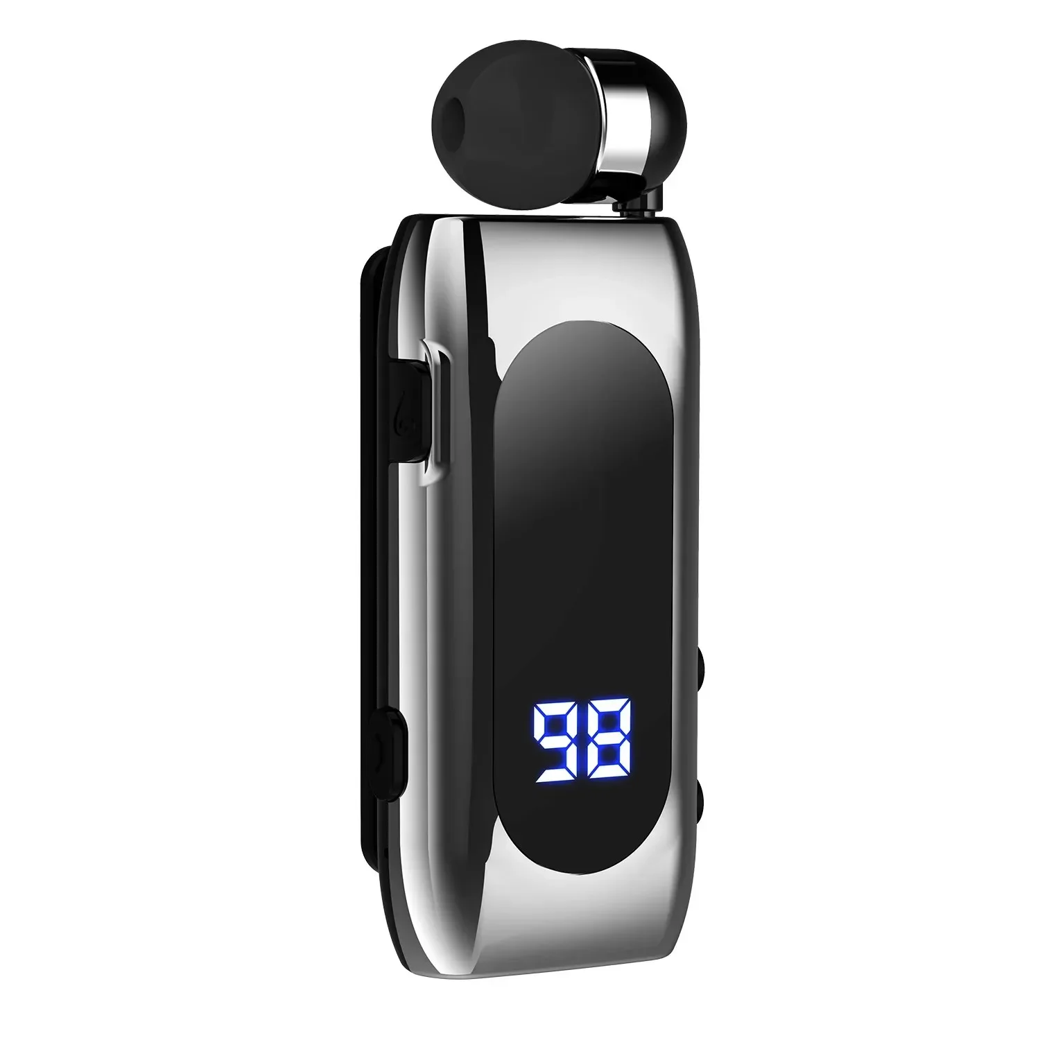 Clip-on Collar with Digital Display Wireless Bluetooth Earphones for Drivers, Sports, Business, and Bluetooth Headset K55