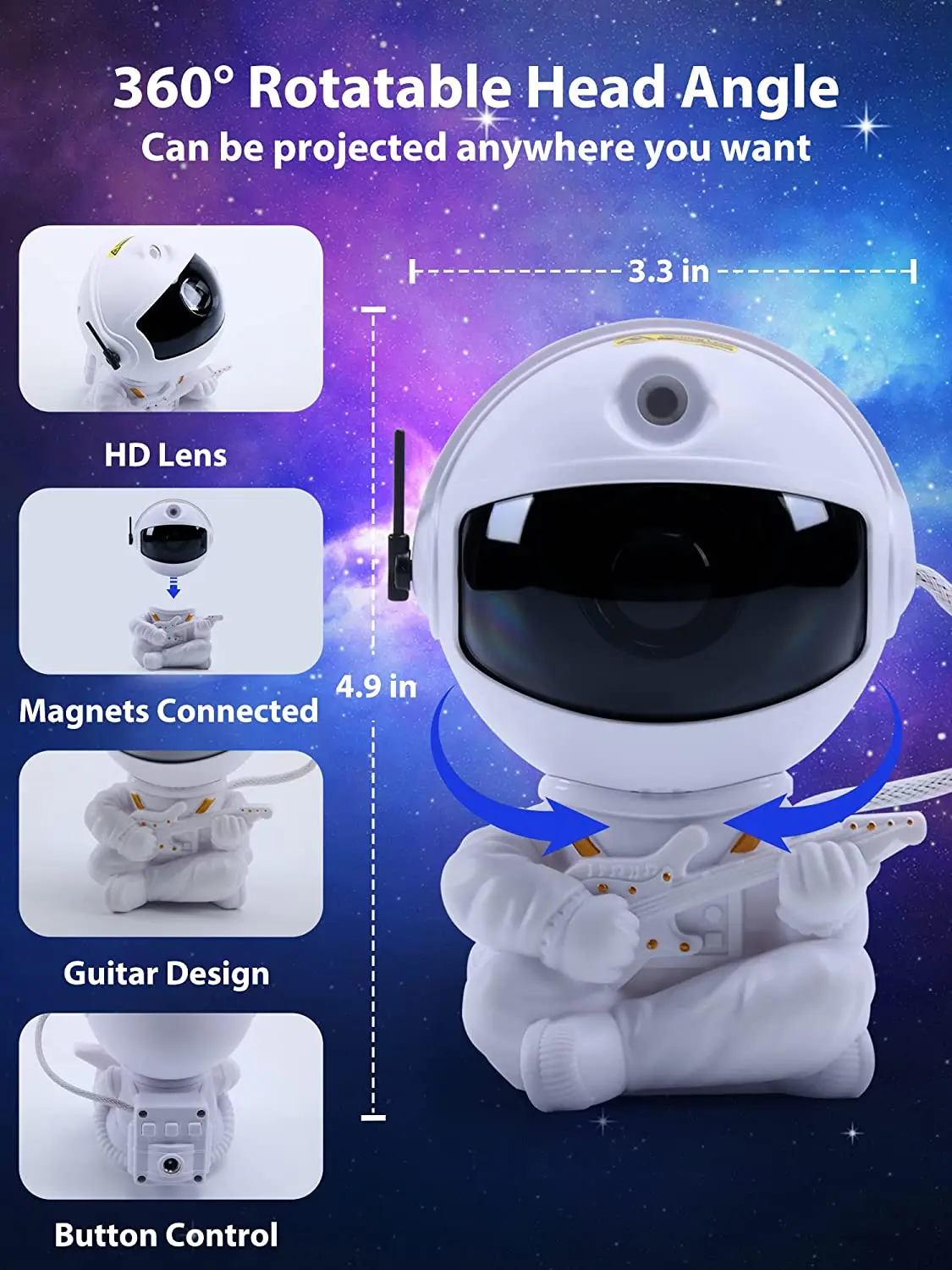 360 Adjustable Design Astronaut Projection Lights Remote Control Novelty Astronaut Colorful LED Night Lamps
