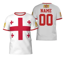 Custom Name Number Georgia Country Flag T-shirts Clothes T shirt Men Women Tees Tops For Soccer Football Fans Gift US Size