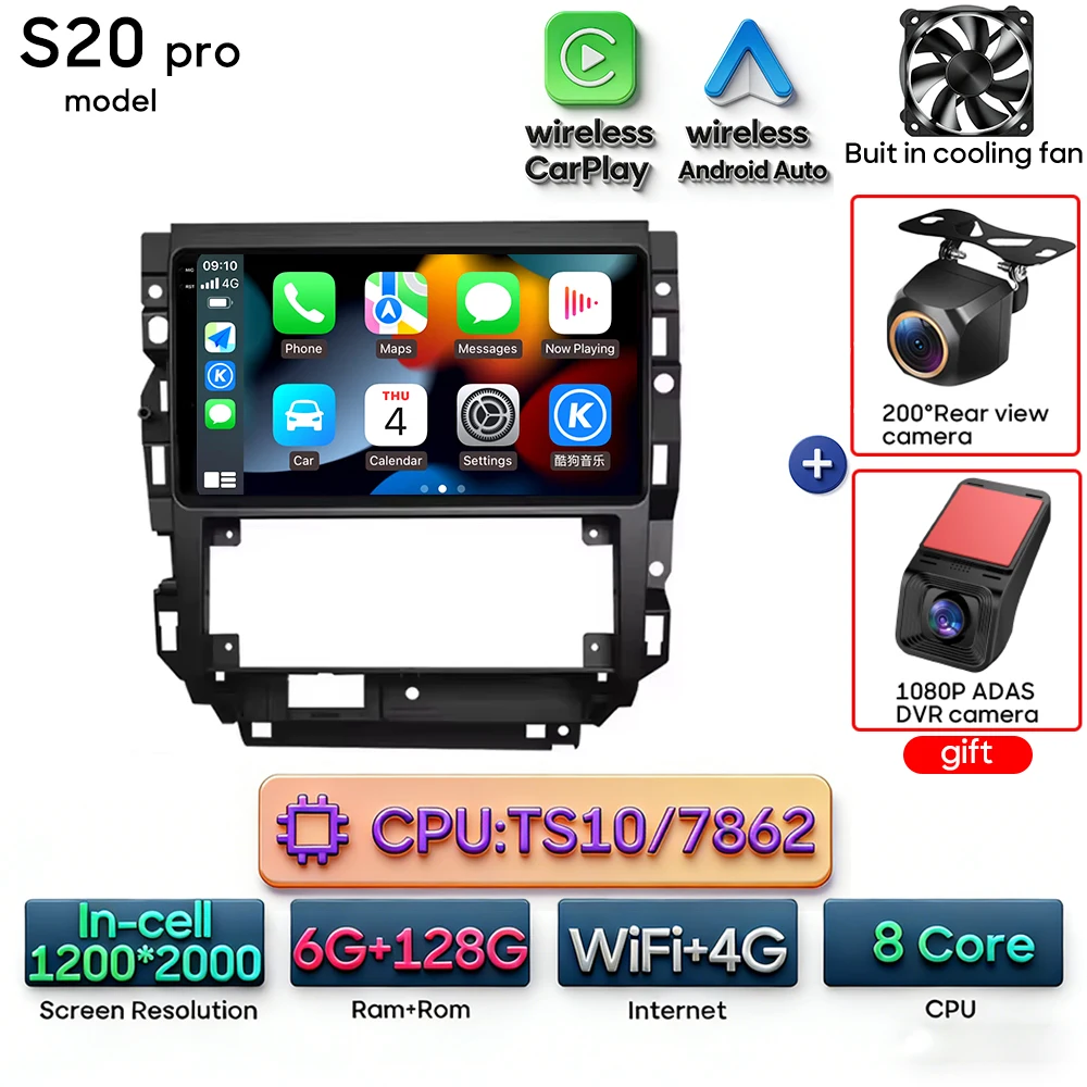 Android autoradio multimediaspeler met Carplay, auto navigatie, GPS, Wifi, 2din voor Volkswagen Golf 4 Jetta MK4 2002-2006