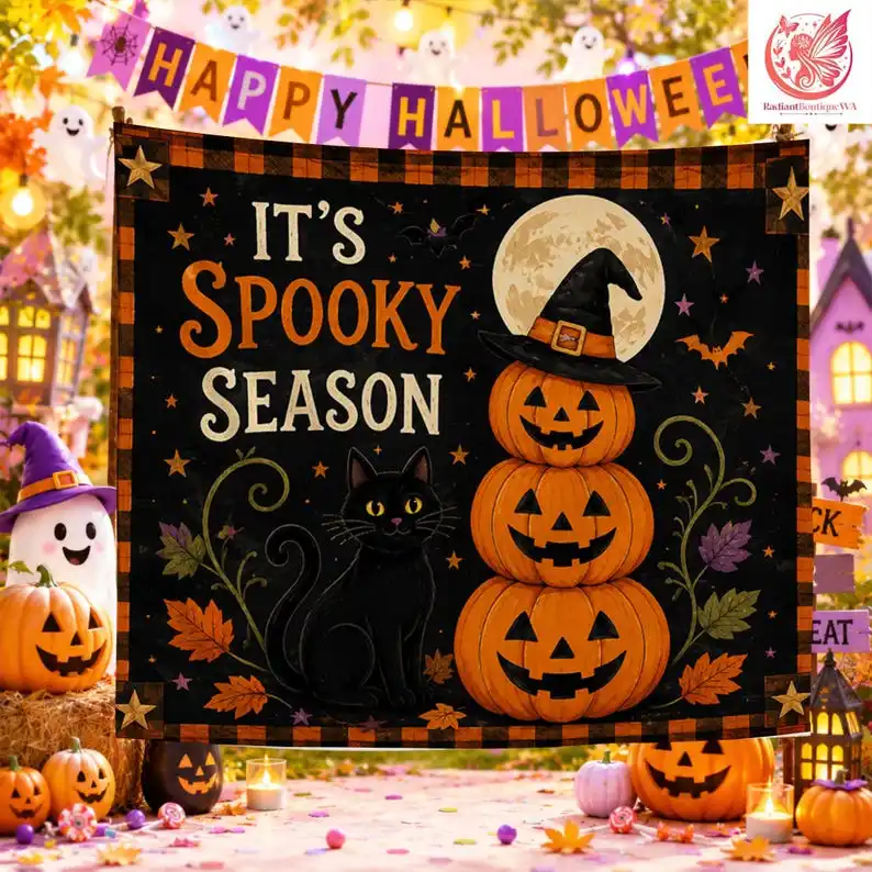 Halloween Pumpkin Pattern Printed Tapestry Trendy New Style Suitable for Room Living Room Cafe Theme Party Activities