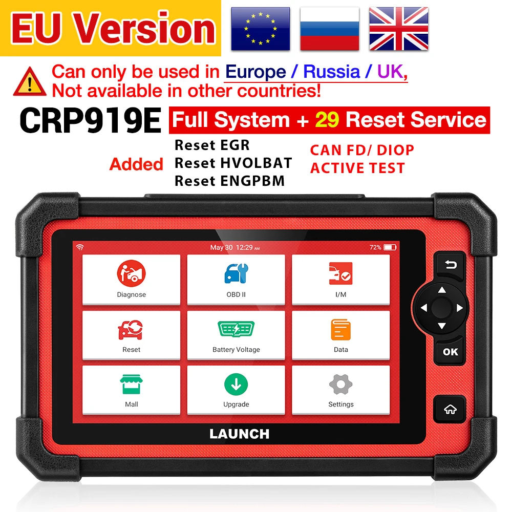 Lancering X431 Crp919e Elite Obd2-scanner Bidirectioneel Gereedschap, Canfd Doip, Actieve Test, 35 + Service, Ecu-Codering, Alle Systeemdiagnose