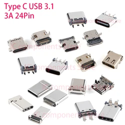 10pcs/5pcs TYPE C USB 3.1 24 Pin Male Plug Connector Adapter SMD SMT Female Type-C Charging Plugs Data Cable Accessories Repair