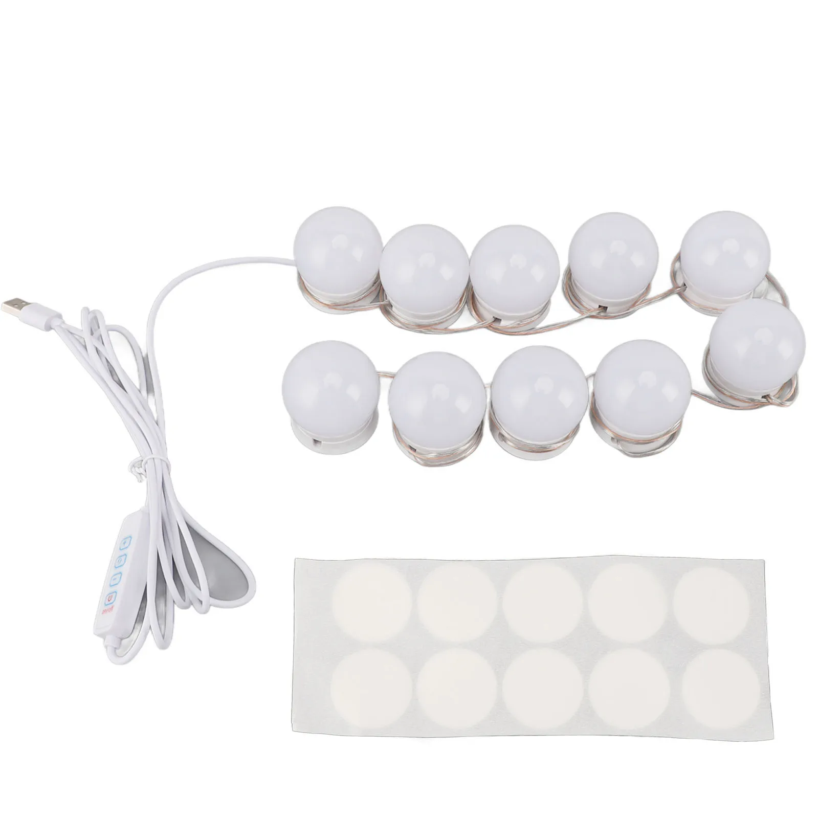 ZK40 LED Vanity Lights with 10 Dimmable Bulbs USB Adjustable Color and Brightness Mirror Lights for Makeup Dressing Room