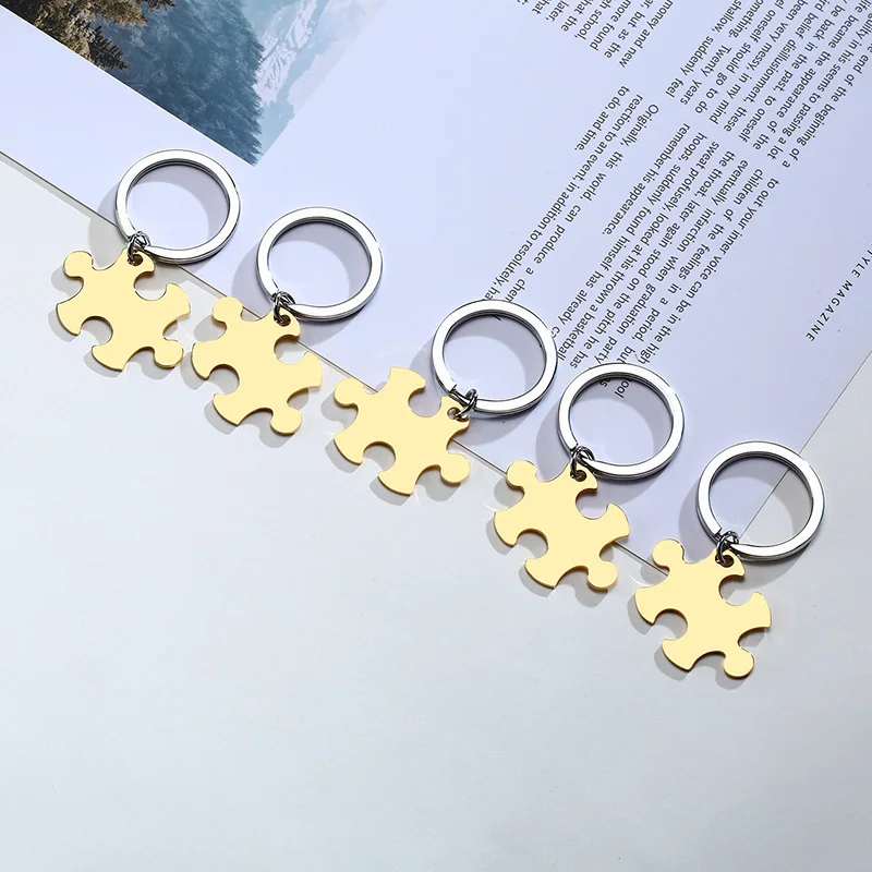 Free Engrave Custom Family Puzzle Piece Keychain Set with for Sister Brother Friendship  Personalized  BFF Keychains