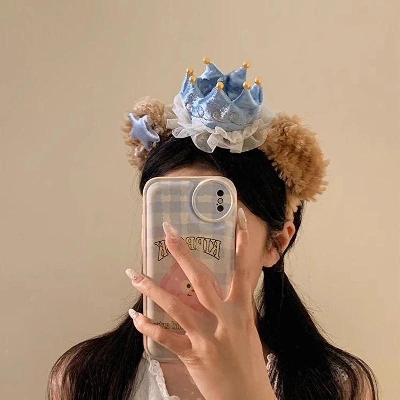 

1 Pcs Ladies' Hair Hair Bands Cute Kawaii Plush Sweet Hair Hair Hoops Multifunctional Taking Photo Washing Face Hair Accessories