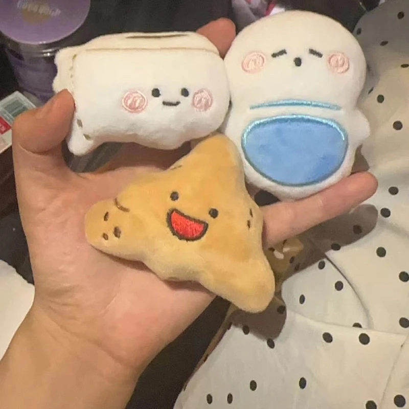 Cartoon Weird Roll Paper Toilet Toilet Stool Plush Doll Pendant Keychain Funny Kawaii Plush Bag Charms Decor Birthday Gift