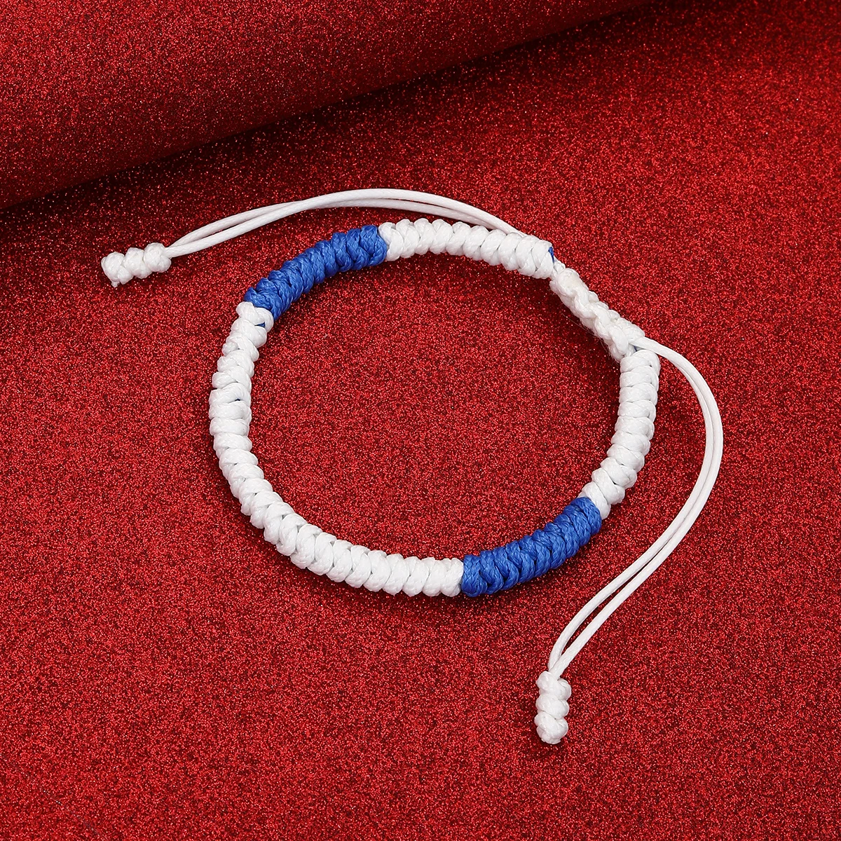 Israel Flag Color Rope Bracelet for Women Men Couple Handmade Braid Adjustable Friendship Jewelry Wrist
