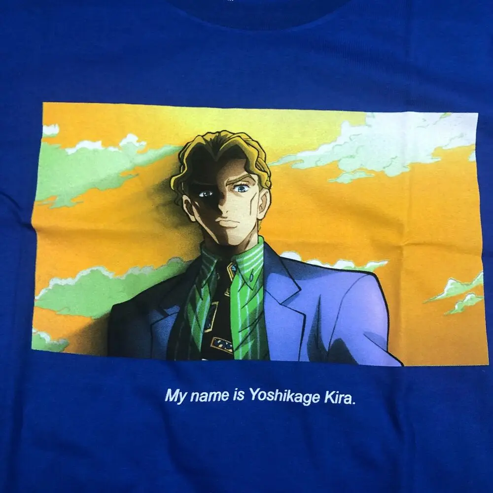 NEW JoJo's Bizarre Adventure Men Sz M Yoshikage Kira Blue Shirt Anime Manga