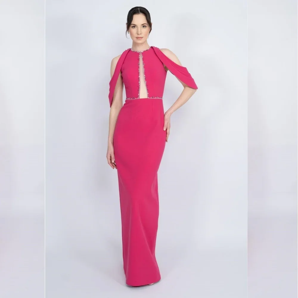 

Индивидуальные платья-миди из джерси Pastrol трапециевидной формы с круглым вырезом, платья для встречи выпускников, повседневные простые ретро-модные элегантные изысканные высокие Q