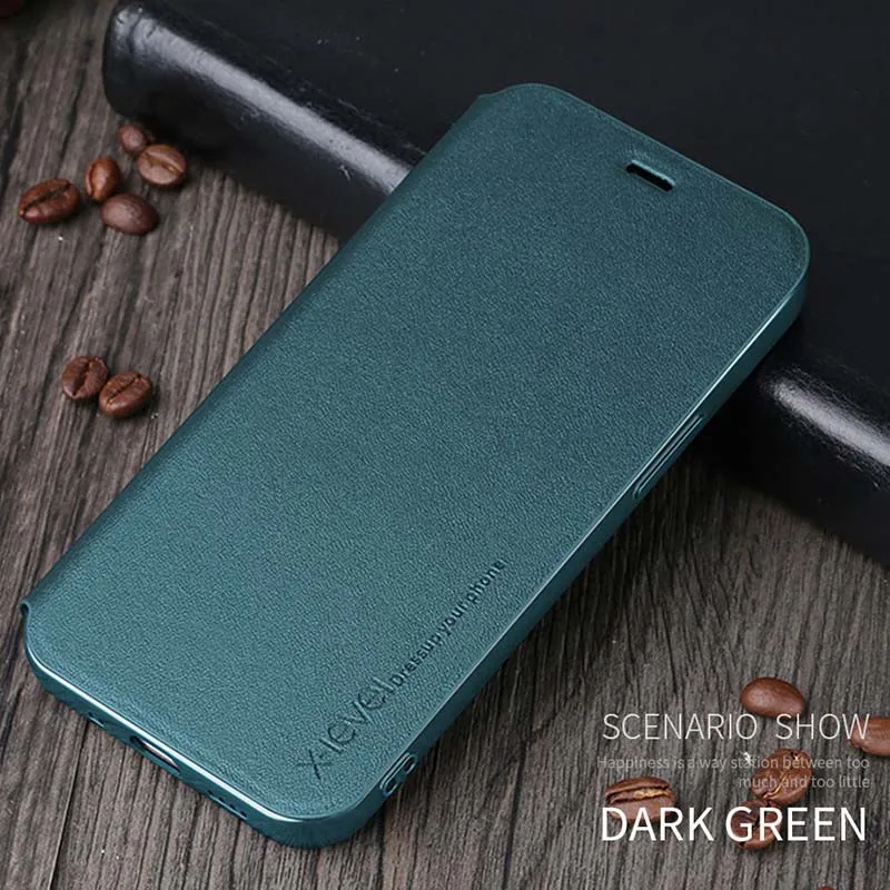 

X-level Luxury Original Ultra Thin Slim Flip Case Leather Tpu Book Cover For Iphone 13 12 13pro 12pro Pro Max Mini Phone Case