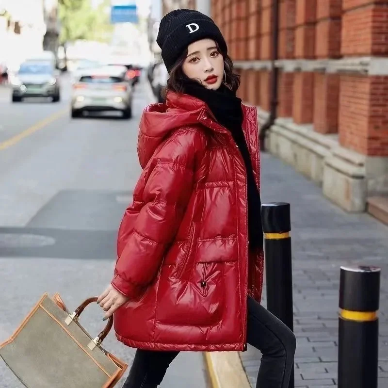 Wash-Free Down Coat Women Parkas 2025 Winter New Explosions Warm Cotton Padded Jacket Long Outerwear Korean Overcoat Ladies Tops