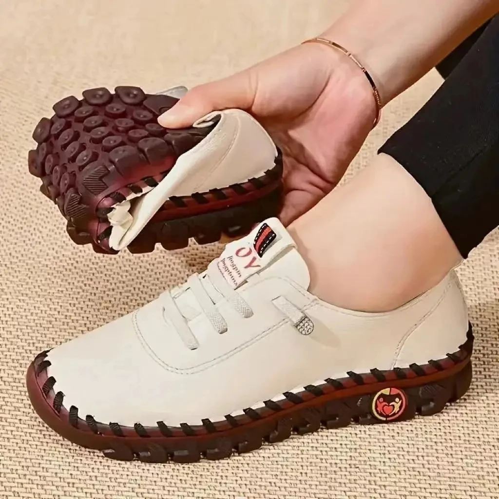 2022 neue Frühling lässig Frauen Schuhe Plattform Slipper Schnürung Leder Wohnungen Slip-On Mutter Schuh Mujer Zapatos Chauss ure Femme