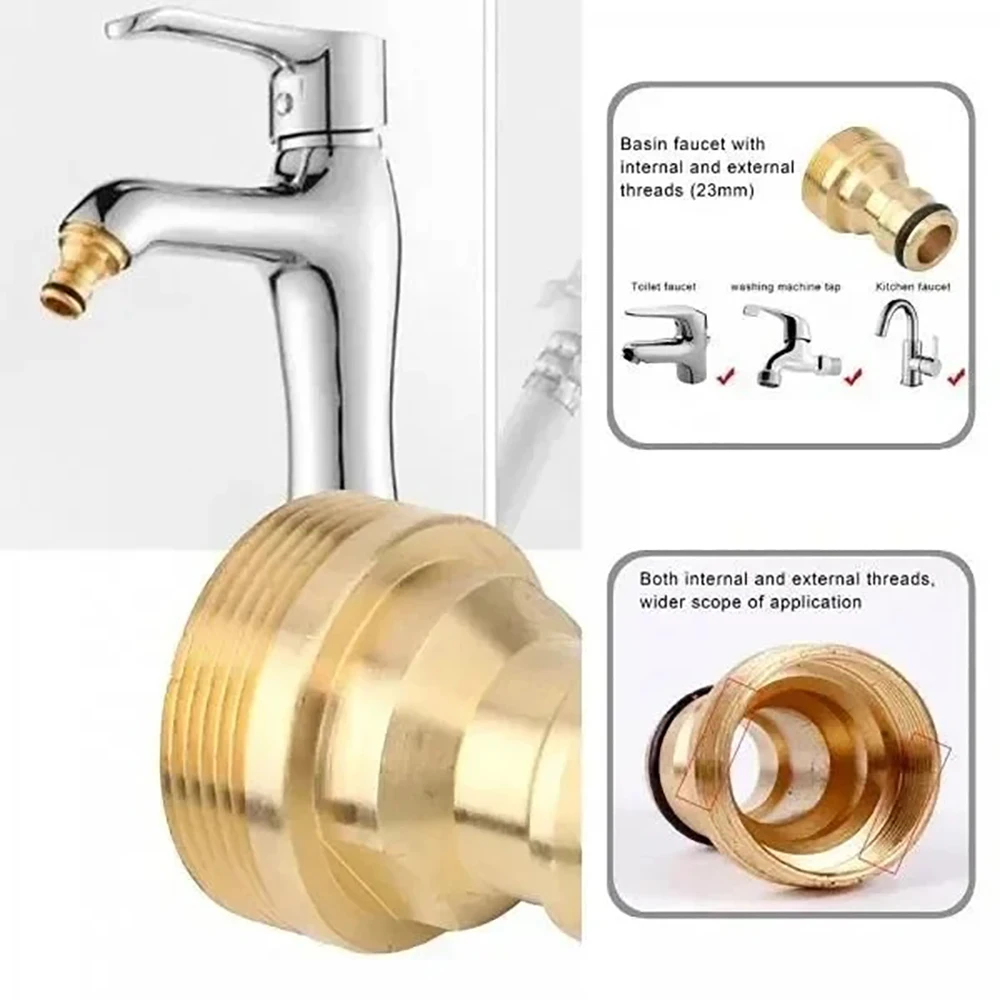 1/2/5pcs Kitchen Universal Faucet Adapter Brass Faucet Connector Mixer Hose Adaptor Basin Fitting Car Wash Watering Garden Tools