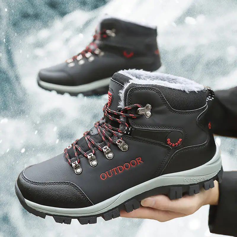 Men's Casual Sneaker Outdoor Sports Men Boots for Men Shoes Comfortable Warm Outdoor Hiking Shoes with Short Plush Men's Shoes